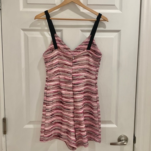 Zara Tweed Pink Velvet Strap Short Romper - Picture 9 of 16